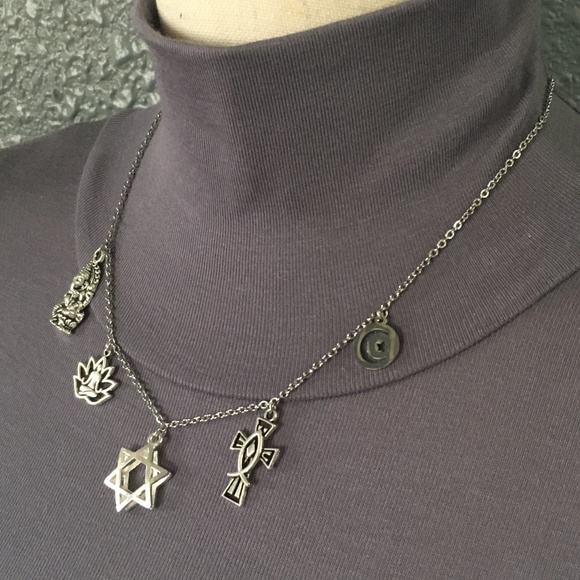 World Religions Handmade Necklace Hinduism Buddhism Judaism Christianity Islam - Picture 7 of 16